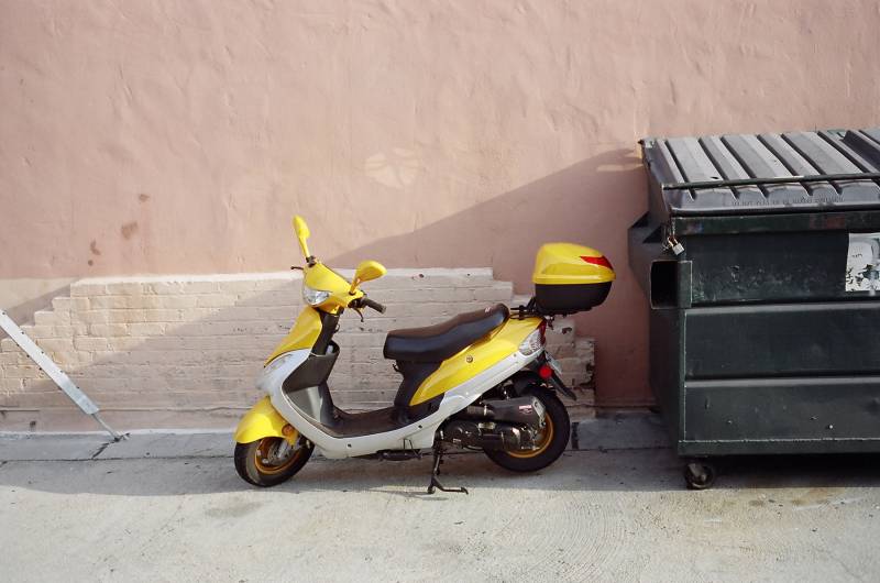 Yellow-motor-scooter